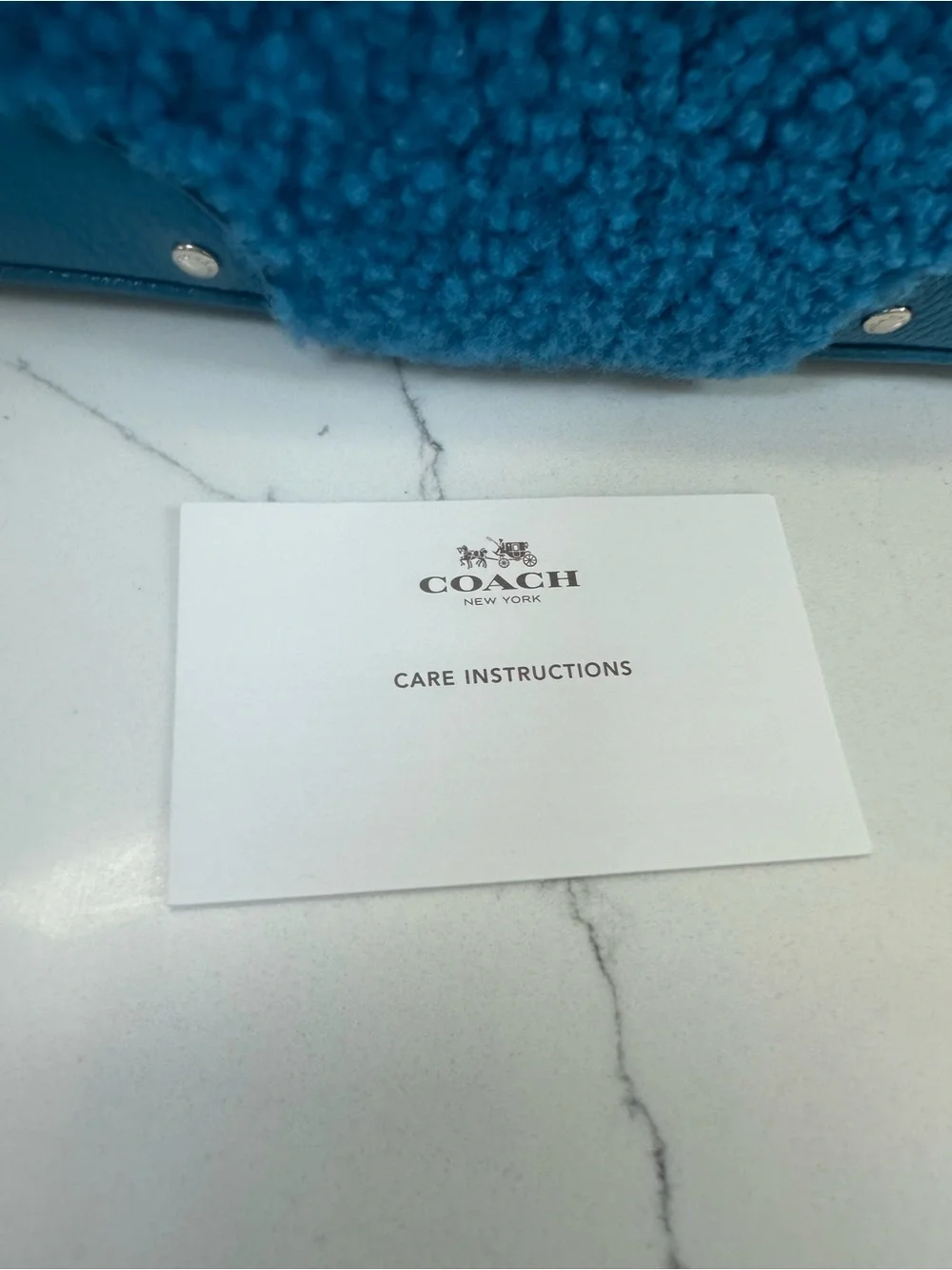 Coach 36490 Shearling w/Leather small Rhyder Pochette Peacock/Blue Crossbody NWT